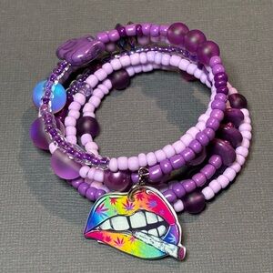 Vibrant Purple Memory Wire Bracelet